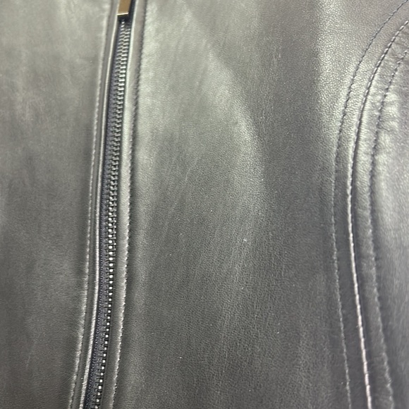 Valerie Separates petite genuine leather wool full zip vest - Picture 3 of 7